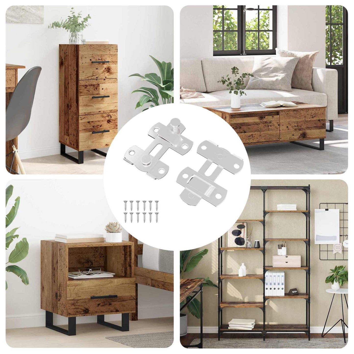 Dørlåsen 2 pcs sølv 70 x 8 mm Stål