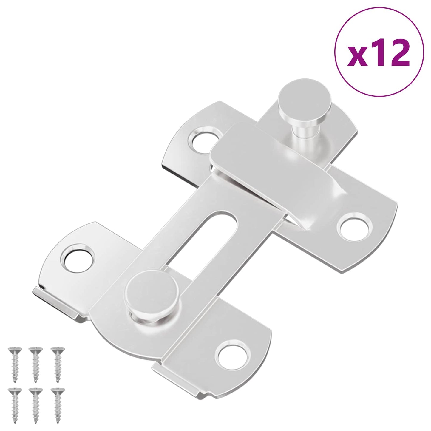 Dørlåsen 12 pcs sølv 70 x 8 mm Stål