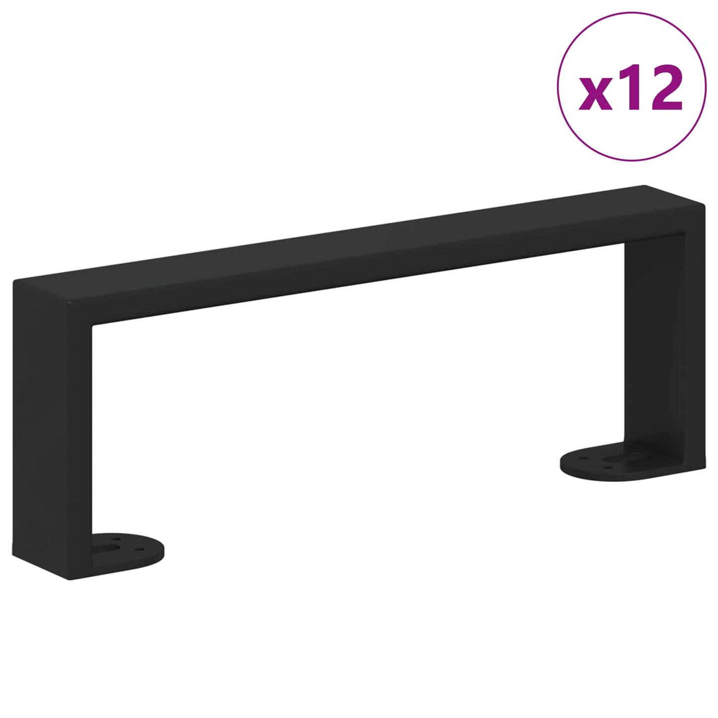 Møbelføtter 12 pcs Svart 281 x 40,5 x 100 mm Jern