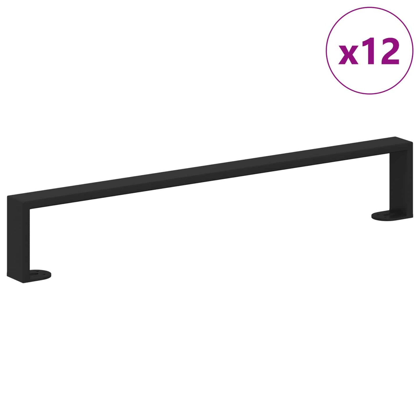 Møbelføtter 12 pcs Svart 596 x 40,5 x 100 mm Jern