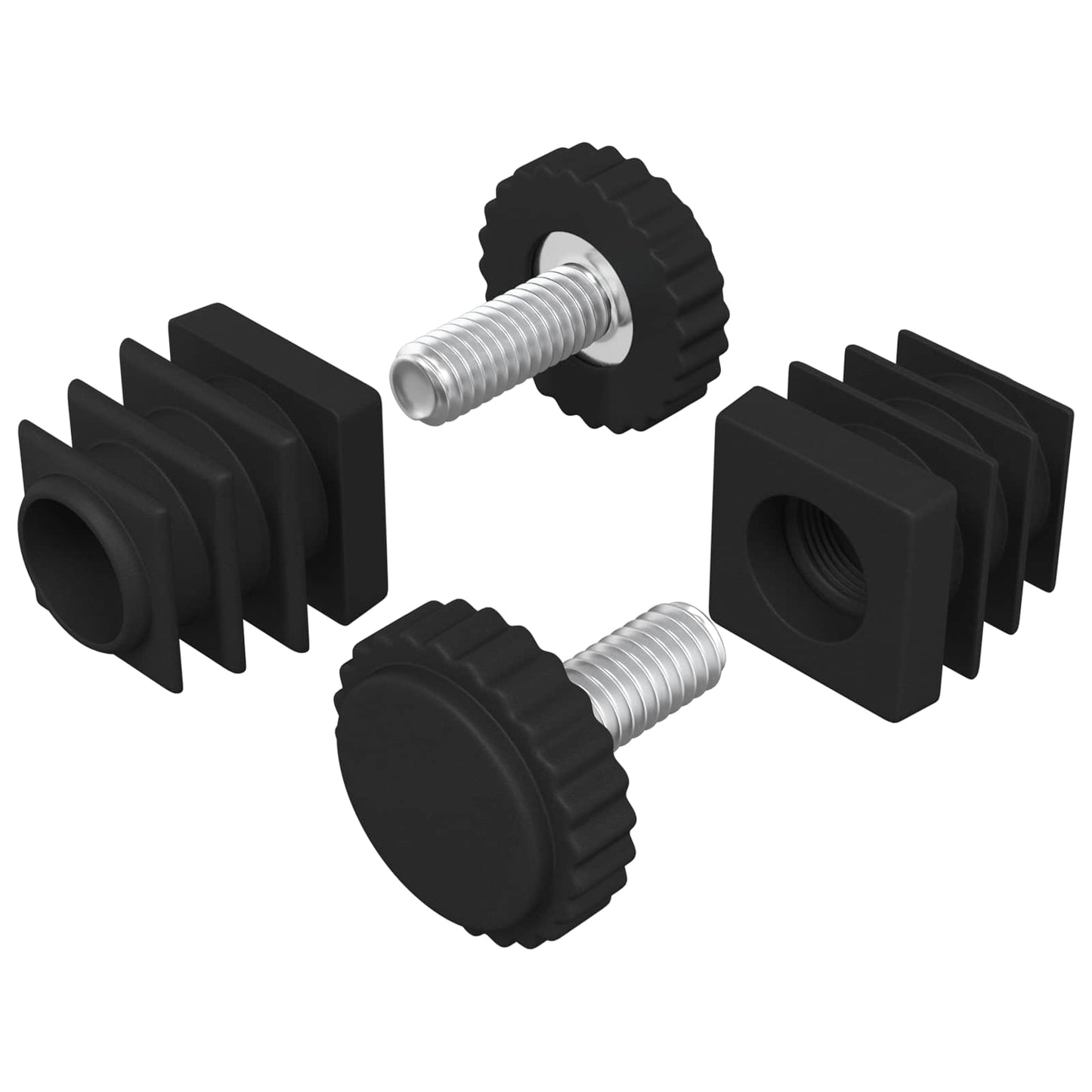Møbel-Justerer Justerbar 2 pcs Svart M6 PP