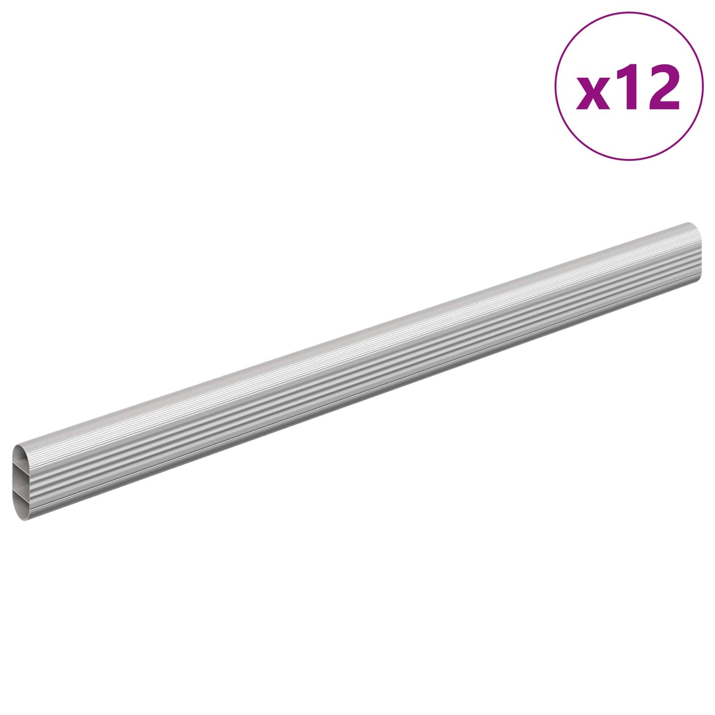 Klesslanger 12 pcs sølv 371,5 x 15 x 29 mm Aluminium Legering