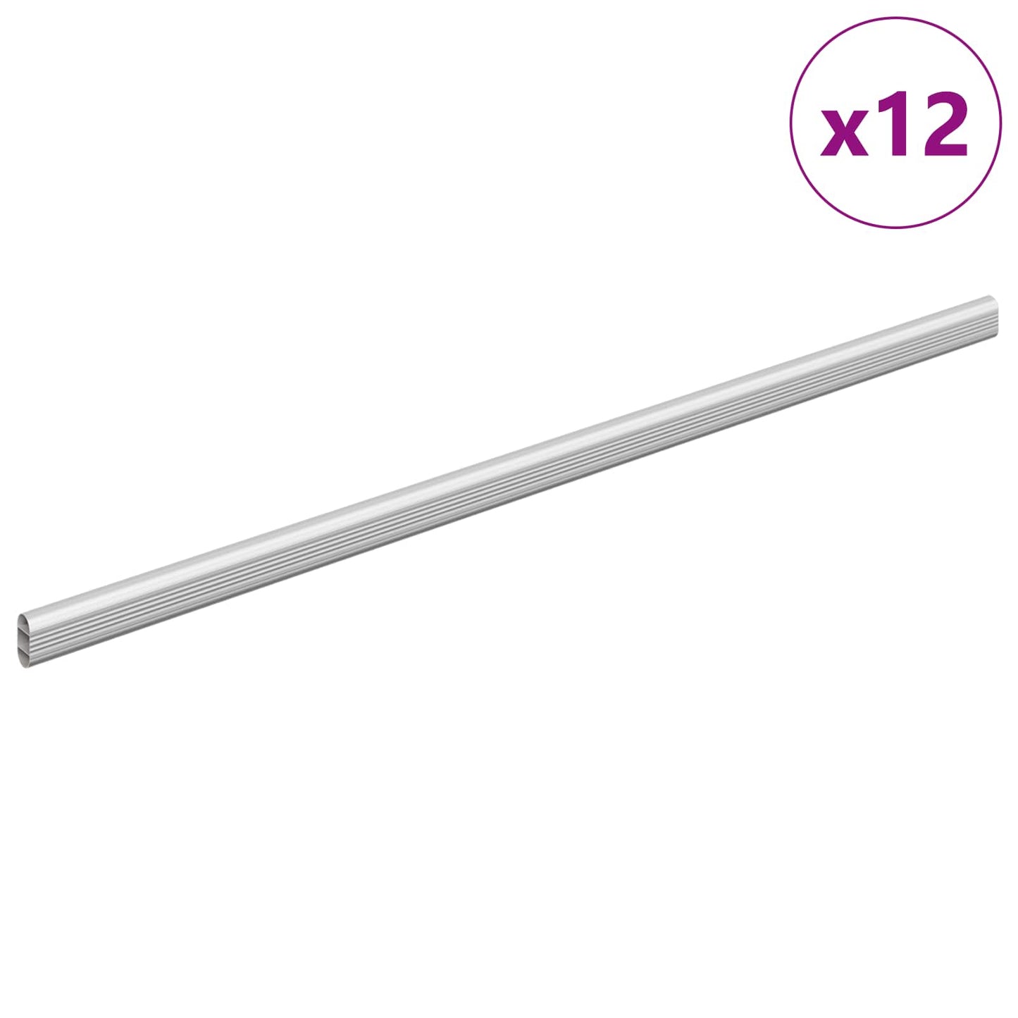 Klesslanger 12 pcs sølv 664 x 15 x 29 mm Aluminium Legering