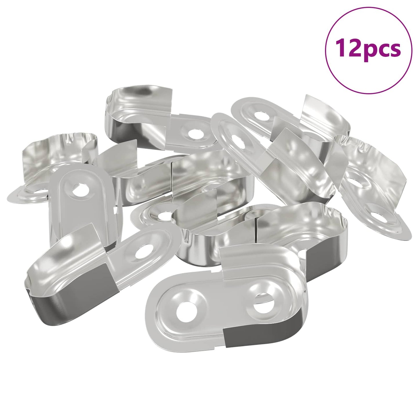 Klesskapstangbeslag 12 pcs Hvit sink 40 x 18 x 10 mm Jern