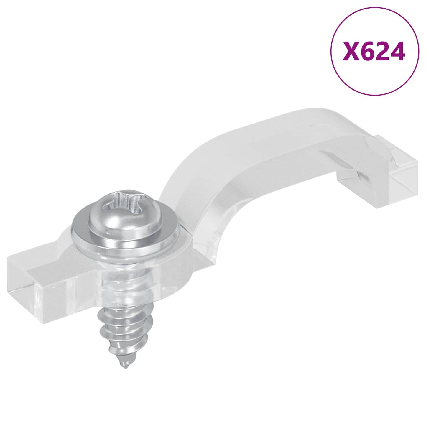 LED Strip Clips 23,8 mm 12 pcs Gjennomsiktig Plast og Jern