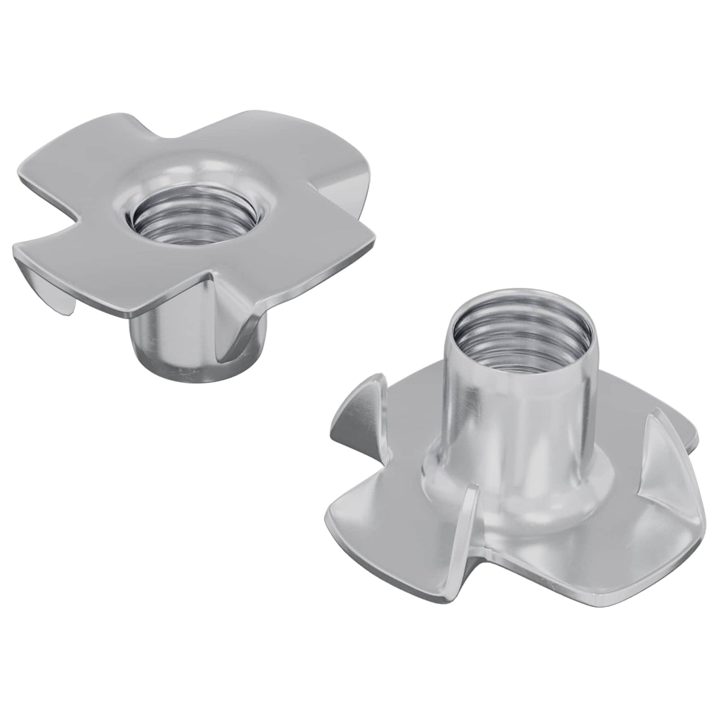 Pronget T-mutter 2 pcs sølv M6 mm Stål