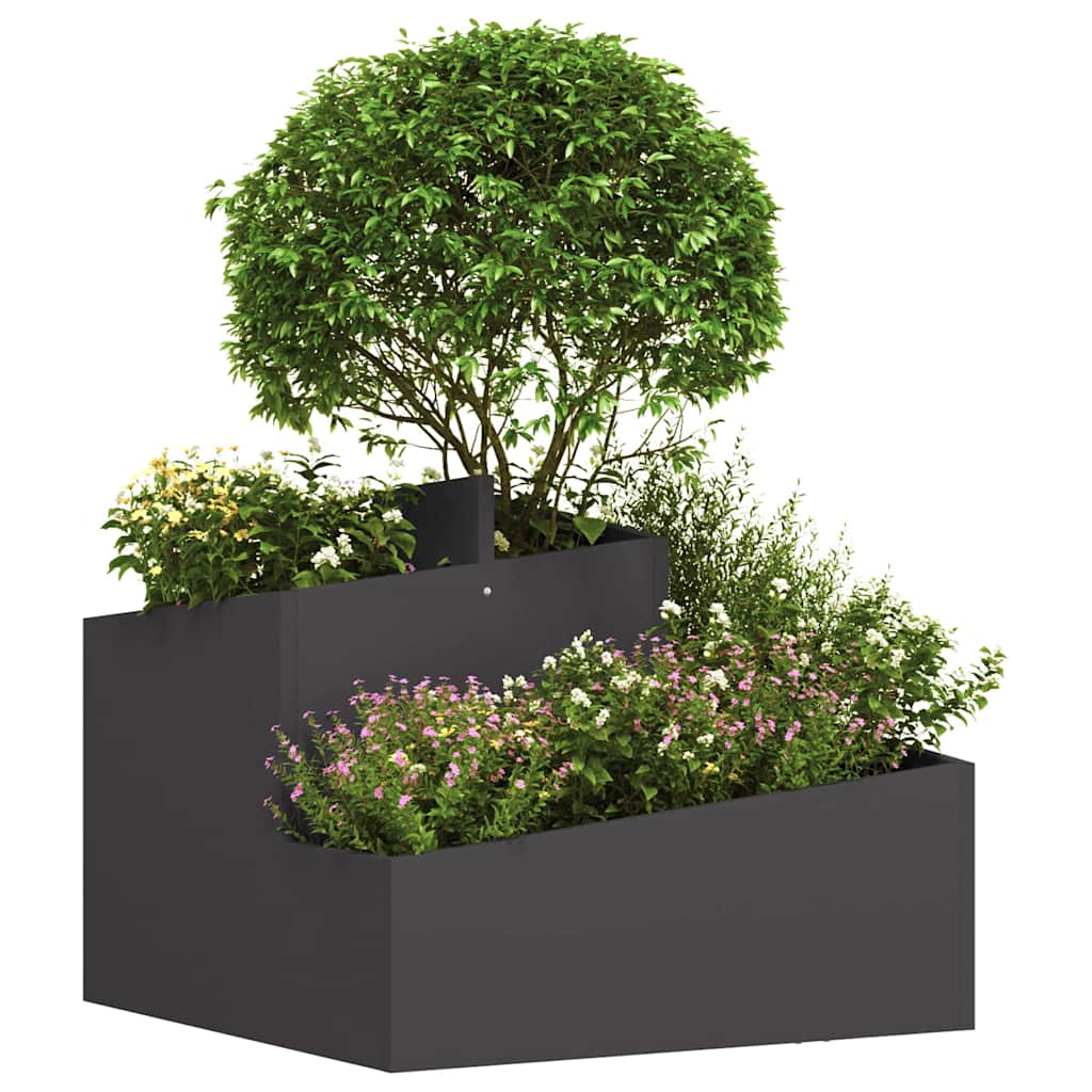 Hageblomsterpotte Svart 60 x 60 x 50 cm Kaldvalsestål
