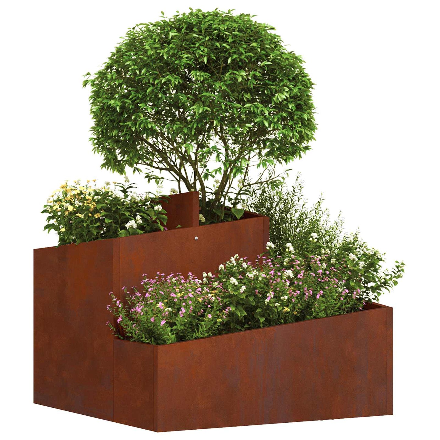 Hageblomsterpotte Rusten 60 x 60 x 50 cm Cortenstål