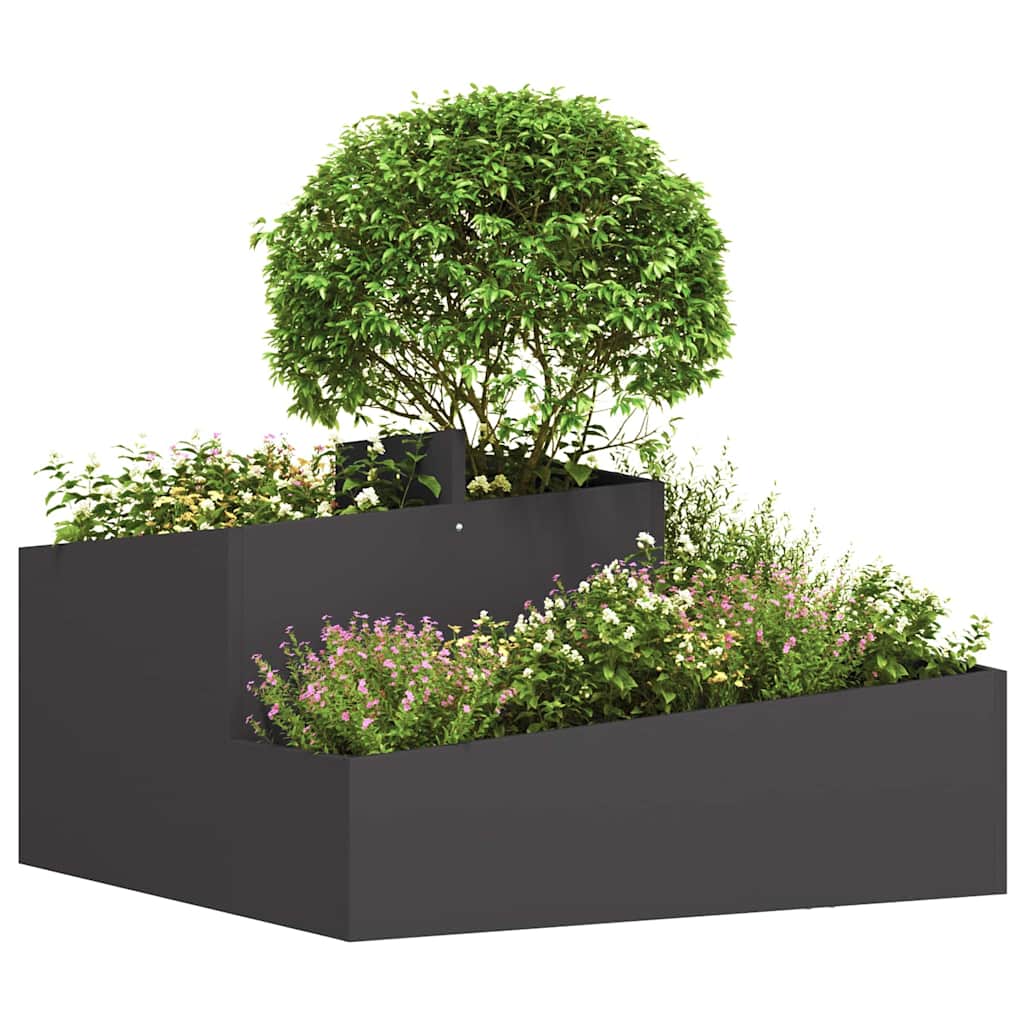 Hageblomsterpotte Svart 80 x 80 x 50 cm Kaldvalsestål