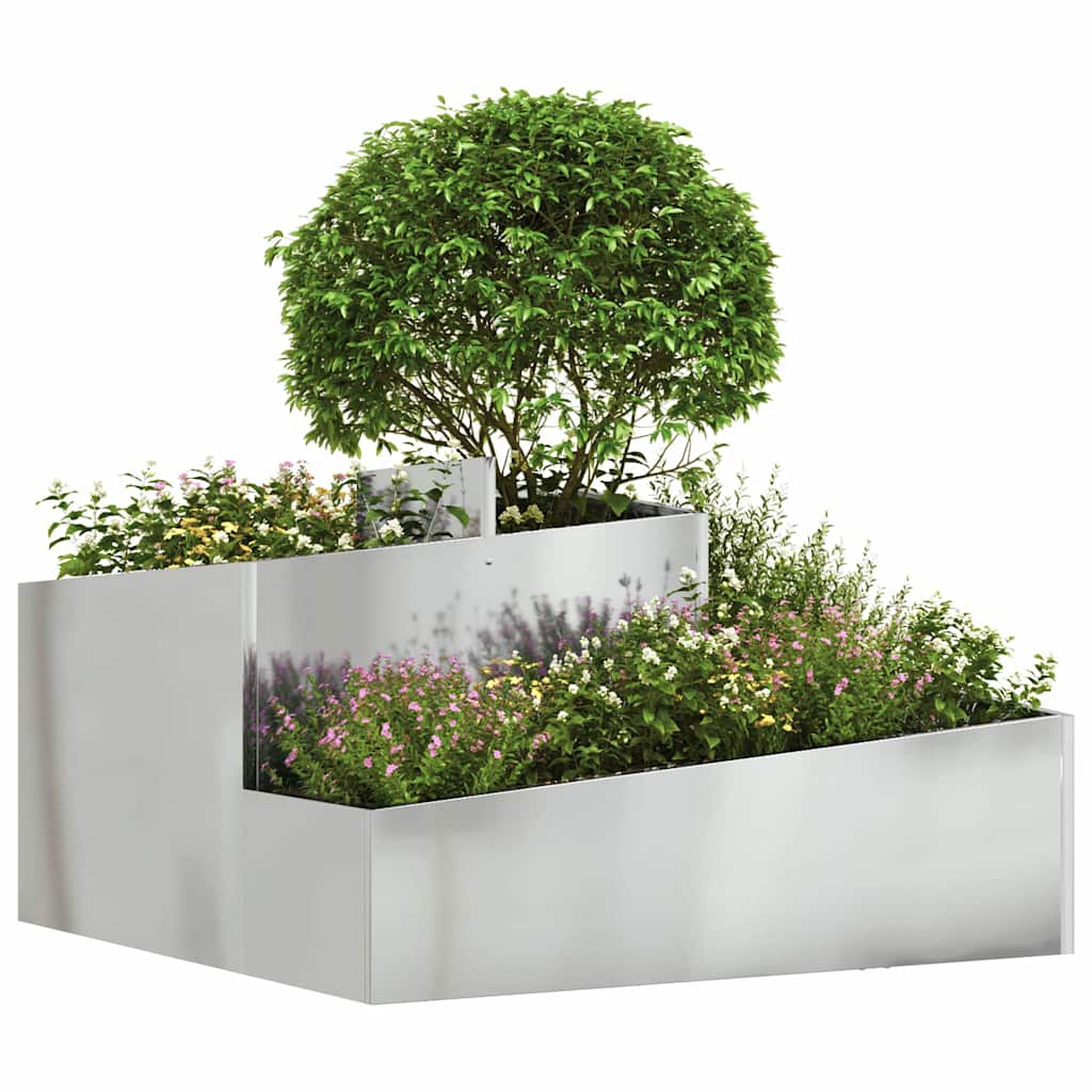 Hageblomsterpotte sølv 80 x 80 x 50 cm Galvanisert Stål