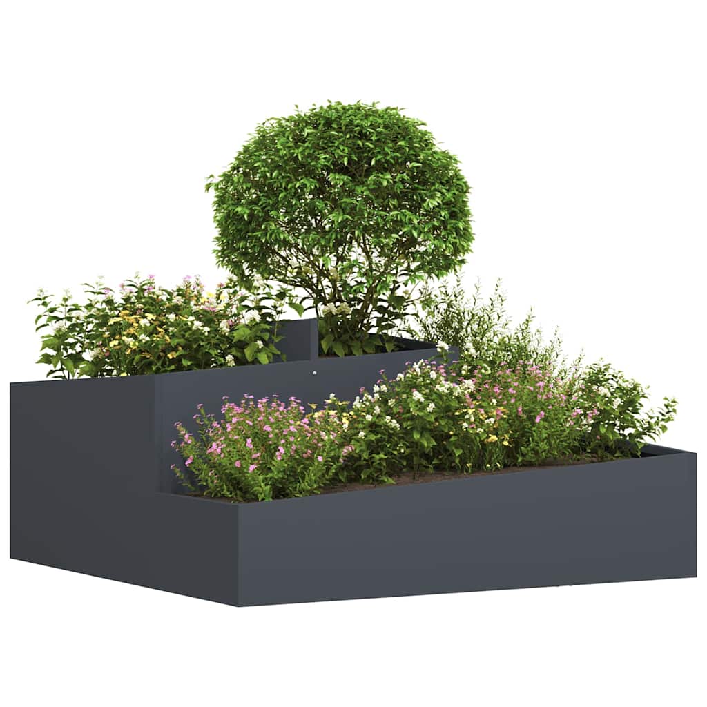 Hageblomsterpotte Antrasitt 100 x 100 x 50 cm Kaldvalsestål