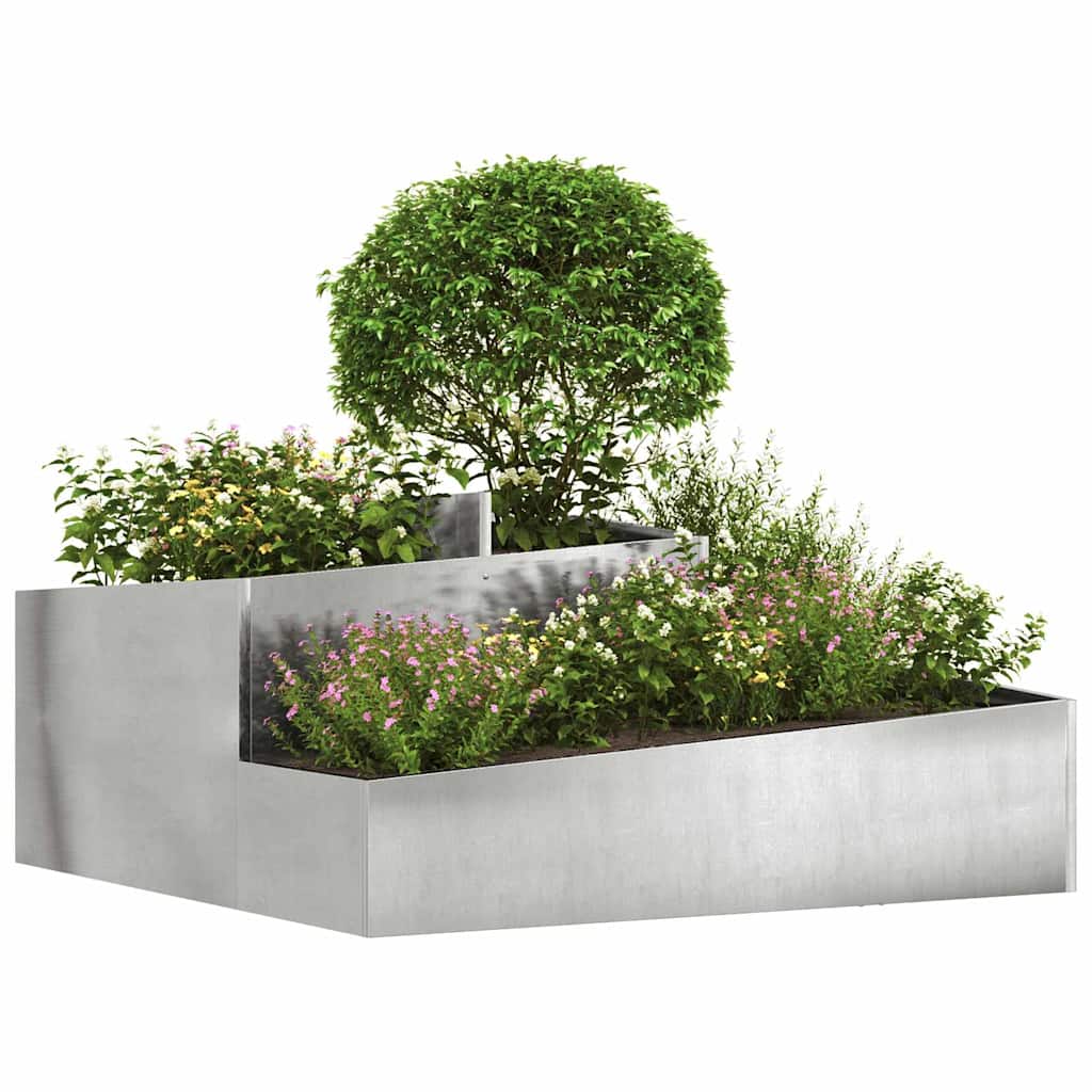 Hageblomsterpotte sølv 100 x 100 x 50 cm Rustfritt Stål