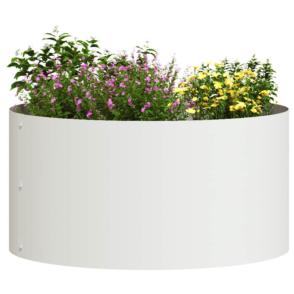 Plante ring Hvit 40 x 40 x 20 cm Kaldvalsestål
