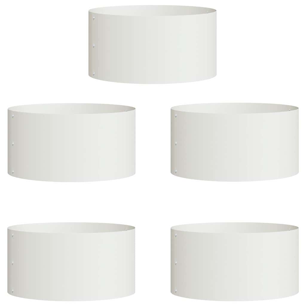 Plante ring 5 pcs Hvit 40 x 40 x 20 cm Kaldvalsestål