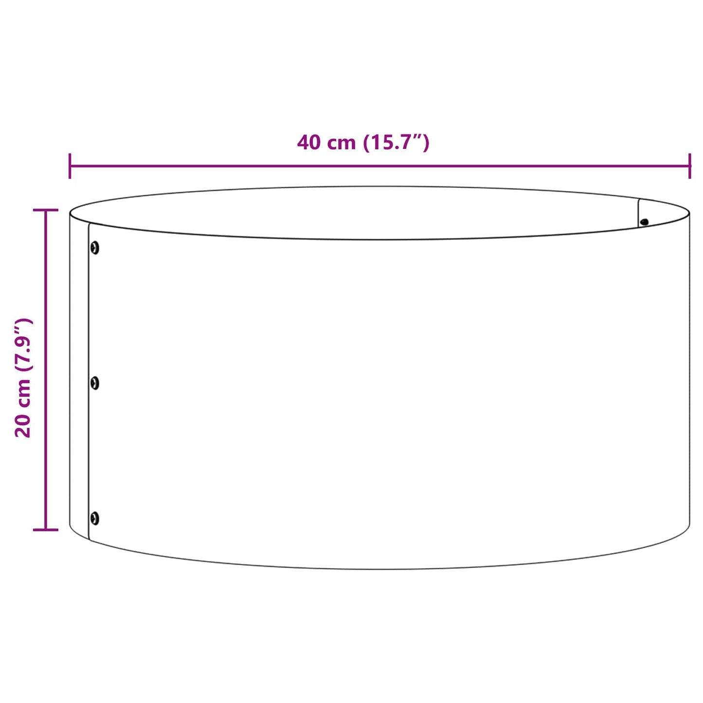 Plante ring Brun 40 x 40 x 20 cm Cortenstål