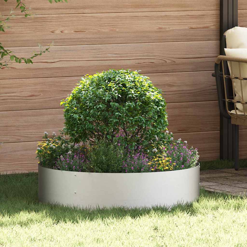 Plante ring sølv 80 x 80 x 12 cm Rustfritt Stål vidaXL
