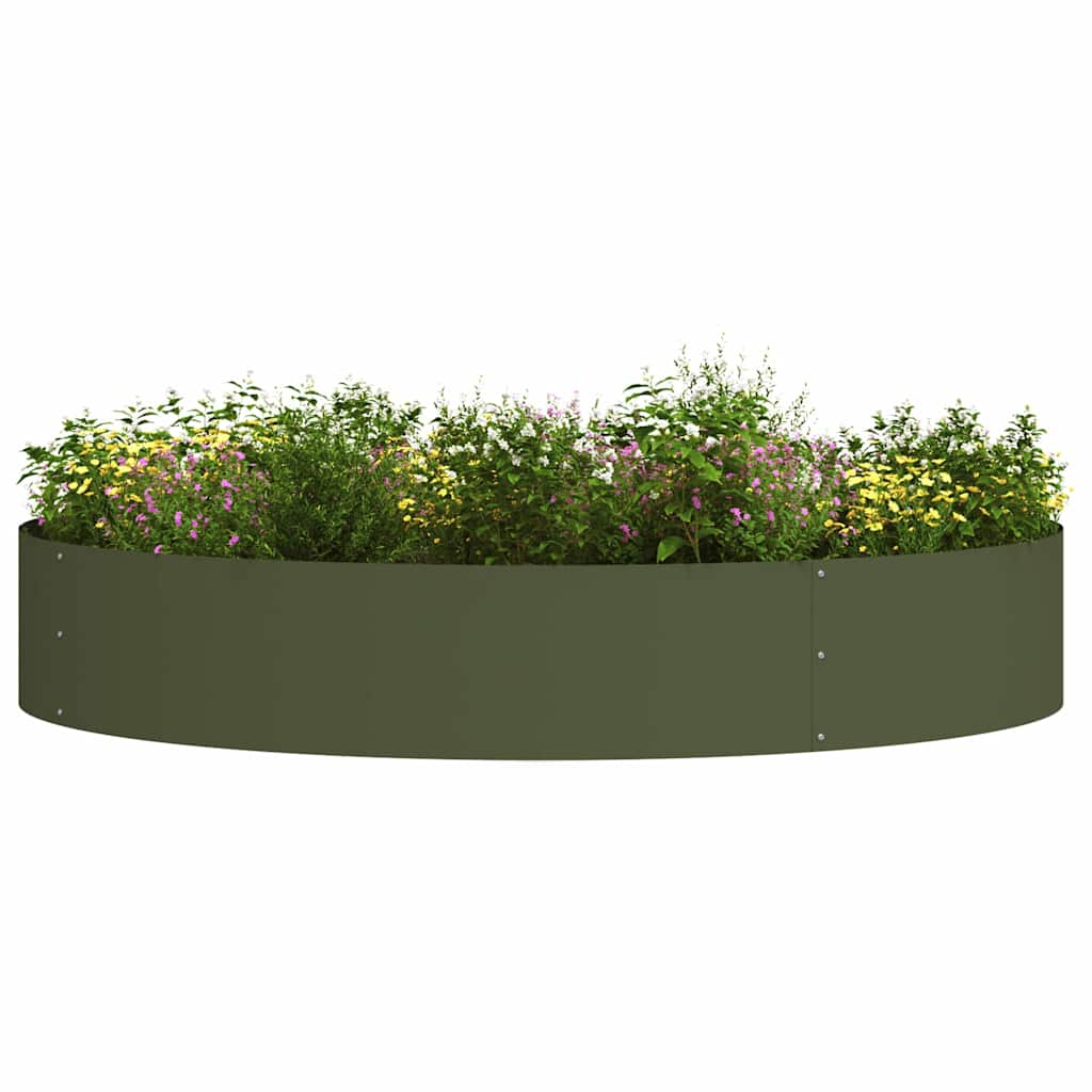 Plante ring Olivengrønn 120 x 120 x 20 cm Kaldvalsestål vidaXL