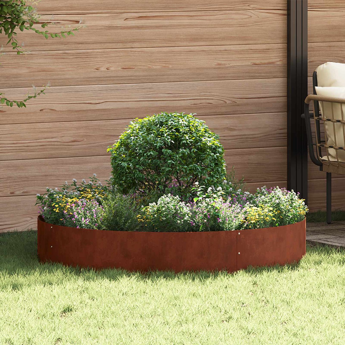 Plante ring Brun 120 x 120 x 20 cm Cortenstål