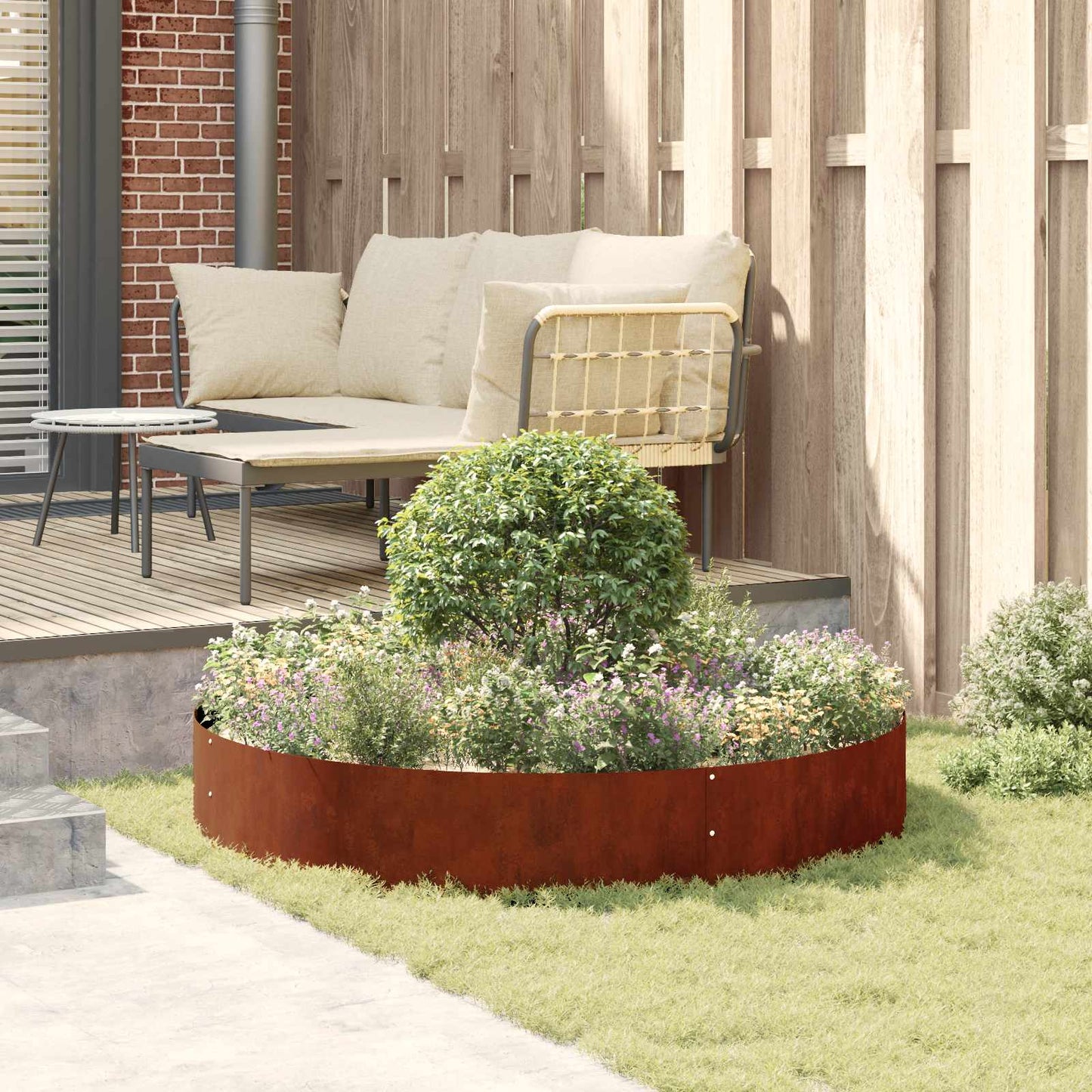 Plante ring Brun 120 x 120 x 20 cm Cortenstål