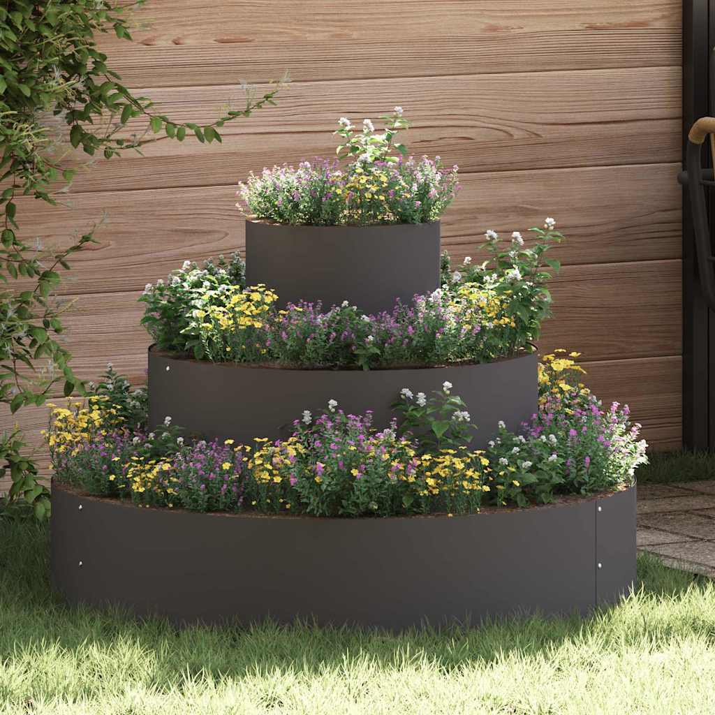 Hageblomsterpotte Svart 90 x 90 x 20 cm Kaldvalsestål
