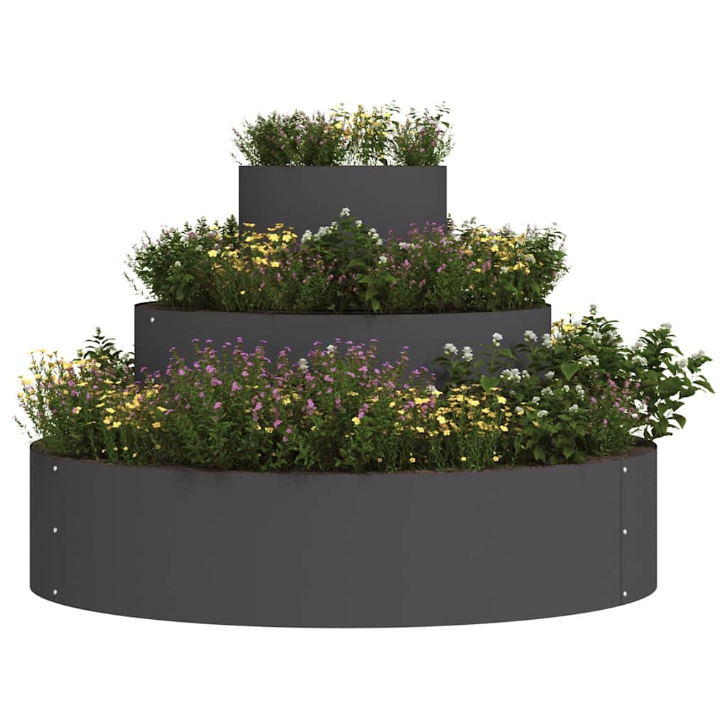 Hageblomsterpotte Svart 90 x 90 x 20 cm Kaldvalsestål