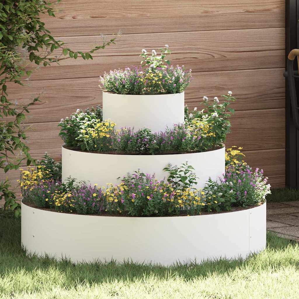 Hageblomsterpotte Hvit 90 x 90 x 20 cm Kaldvalsestål