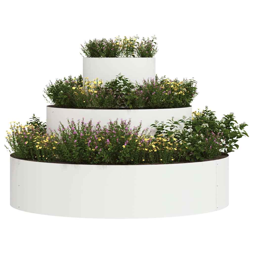 Hageblomsterpotte Hvit 90 x 90 x 20 cm Kaldvalsestål