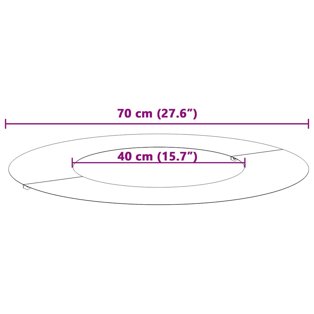 passende for Flat Tre Ring sølv Ø40 / 70 cm Rustfritt stål