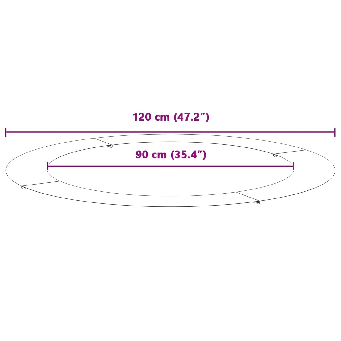 passende for Flat Tre Ring Brun Ø60 / 90 cm Cortenstål