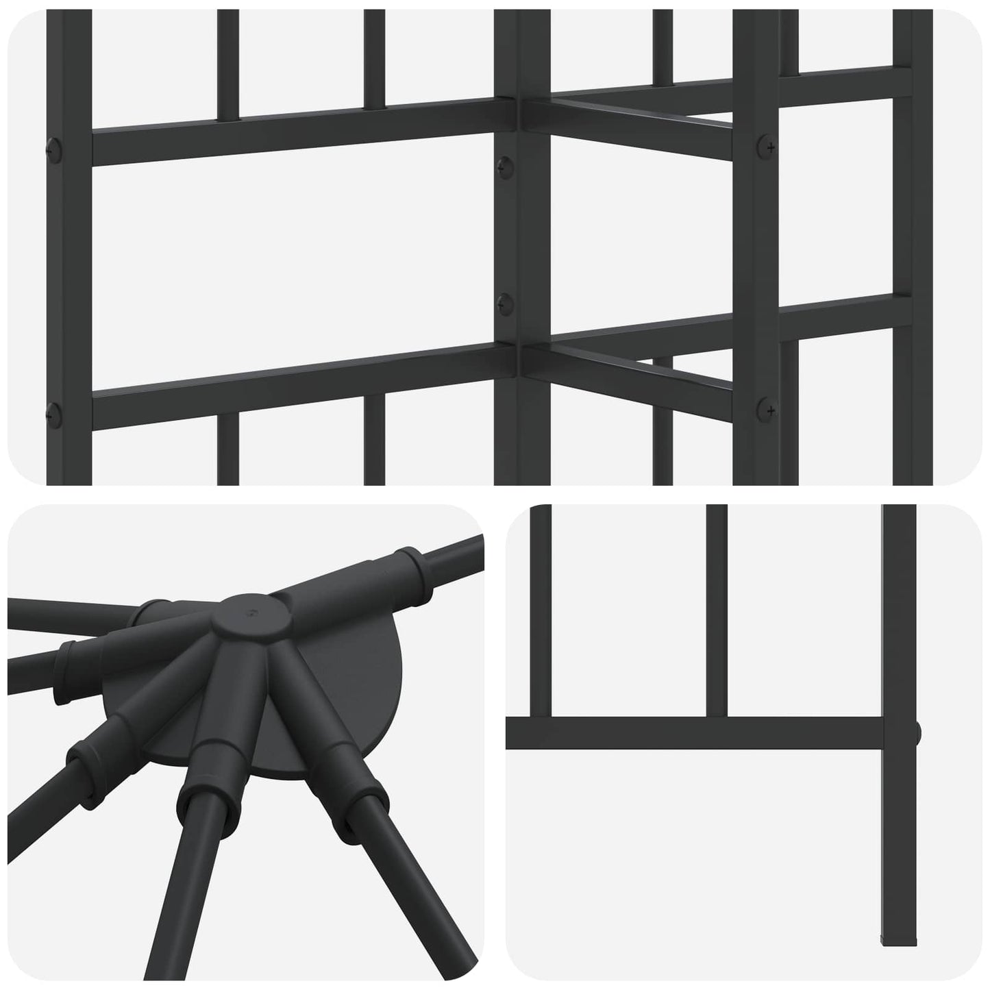 Gazebo Ramme 6 x 3 m Svart Stål