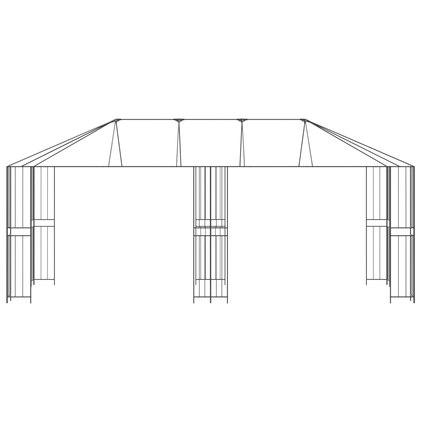 Gazebo Ramme 6 x 3 m Svart Stål