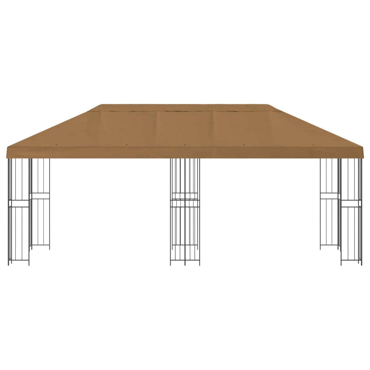 Paviljong med sidevegger 6 x 3 m Beige Polyester og stål 190