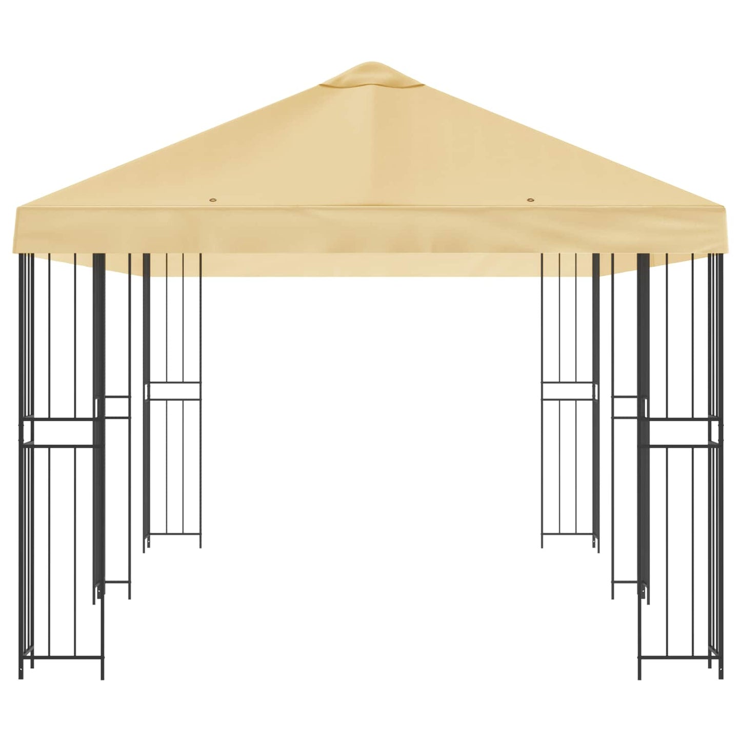 Paviljong med sidevegger 6 x 3 m Krem Polyester og stål 190