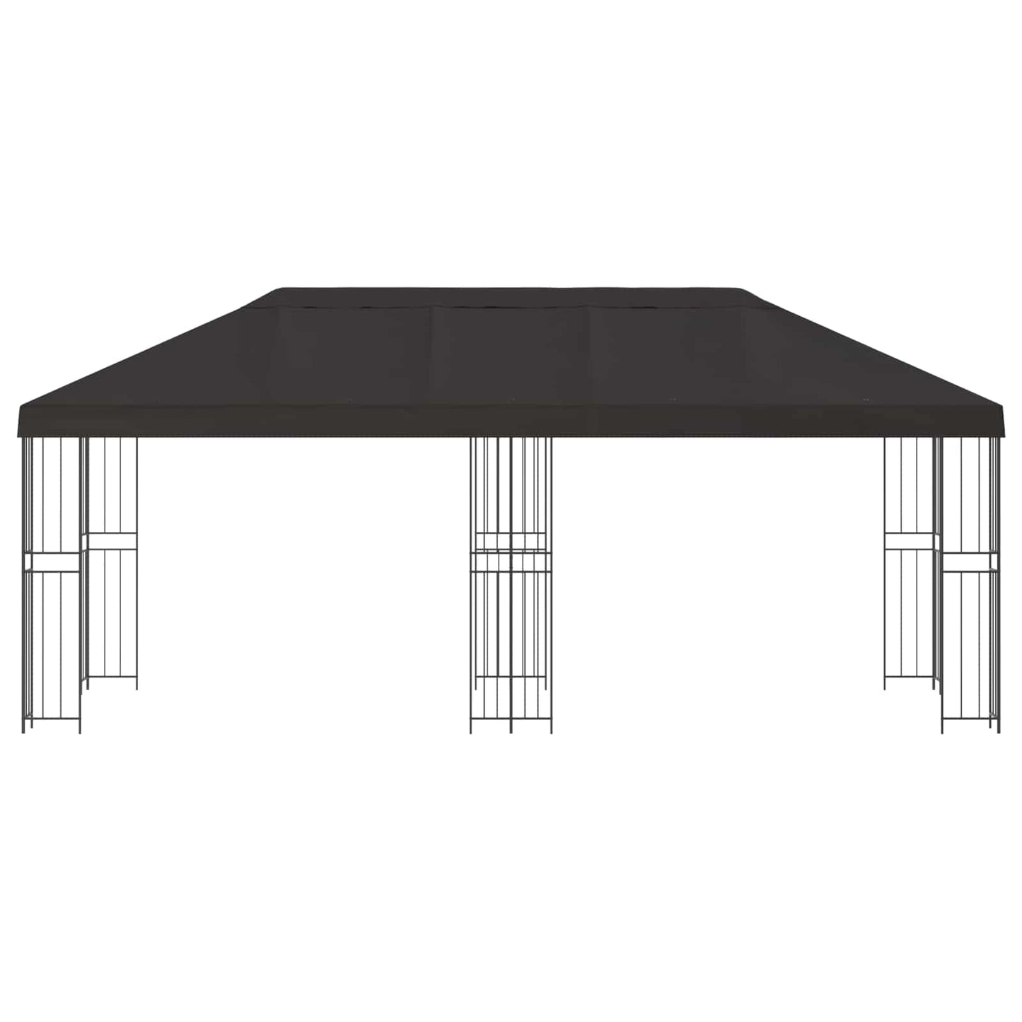 Paviljong med sidevegger 6 x 3 m Antrasitt Polyester og stål