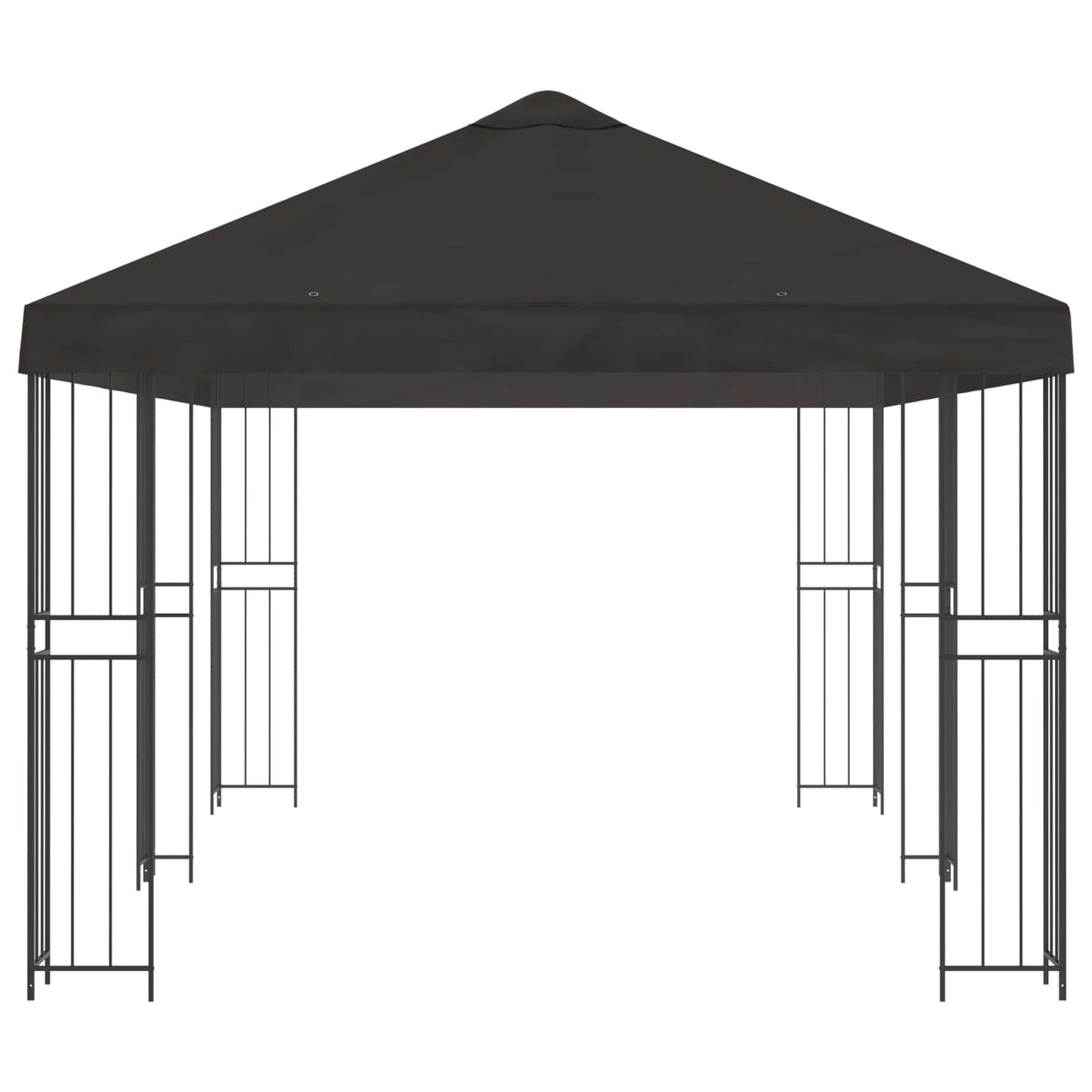 Paviljong med sidevegger 6 x 3 m Antrasitt Polyester og stål