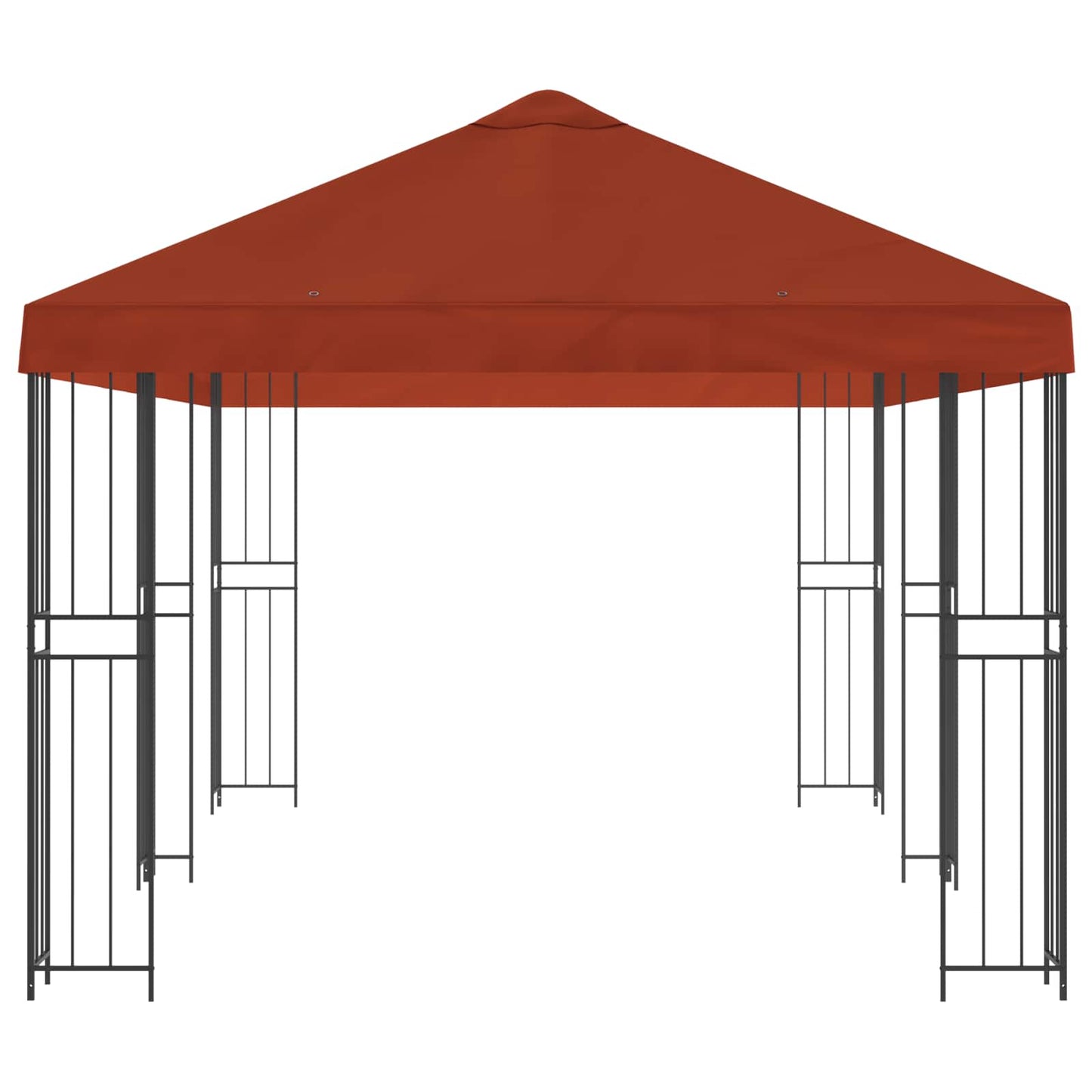 Paviljong med sidevegger 6 x 3 m Terrakotta Polyester og stål