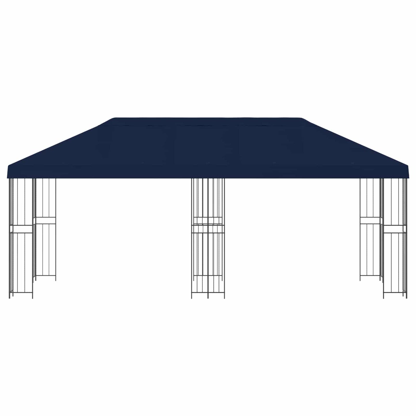 Paviljong med sidevegger 6 x 3 m Blå Polyester og stål 190