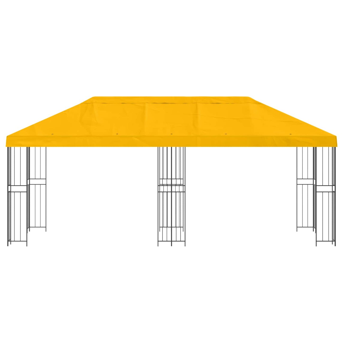 Paviljong med sidevegger 6 x 3 m Gul Polyester og stål 190