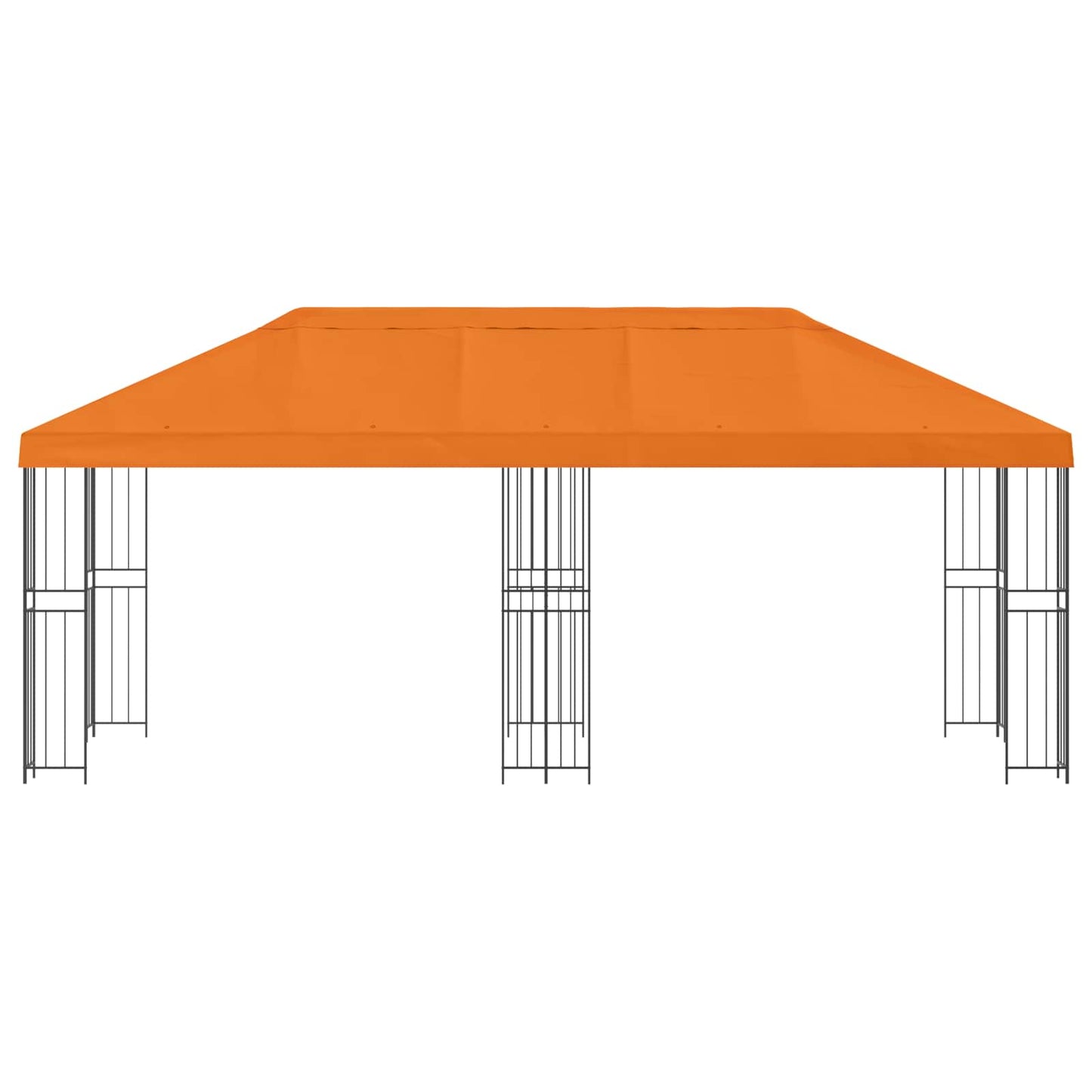 Paviljong med sidevegger 6 x 3 m Oransje Polyester og stål 190