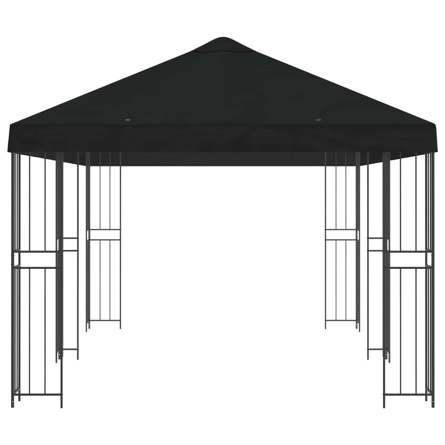 Paviljong med sidevegger 6 x 3 m Svart Polyester og stål 190