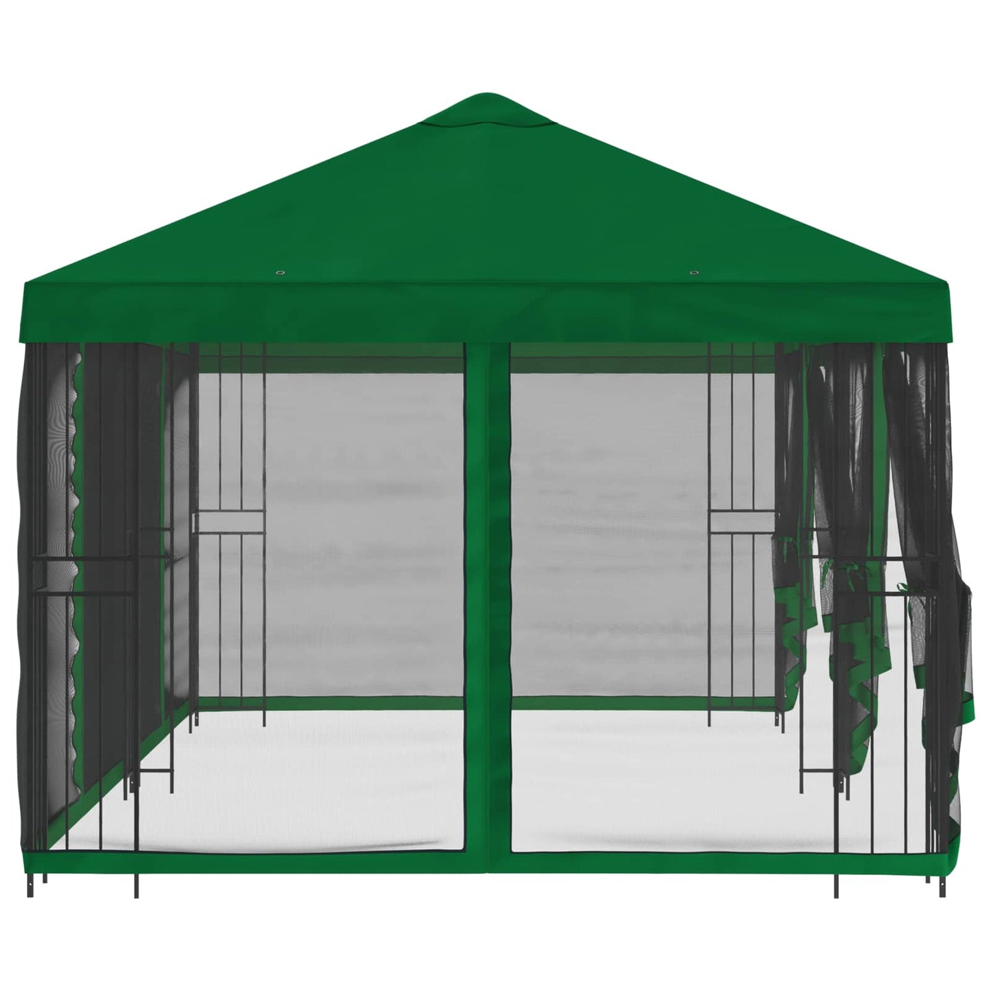 Paviljong med sidevegger 6 x 3 m Grønn Polyester og stål 190