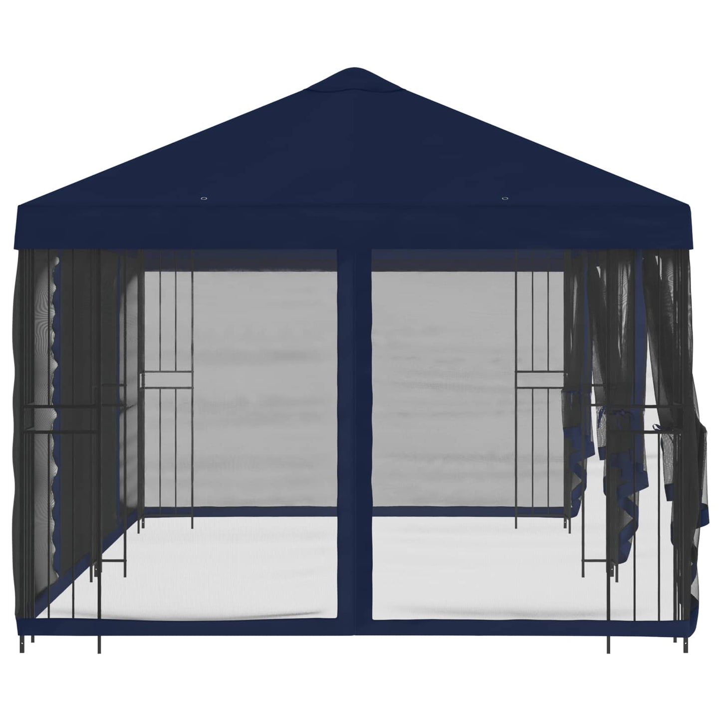 Paviljong med sidevegger 6 x 3 m Blå Polyester og stål 190