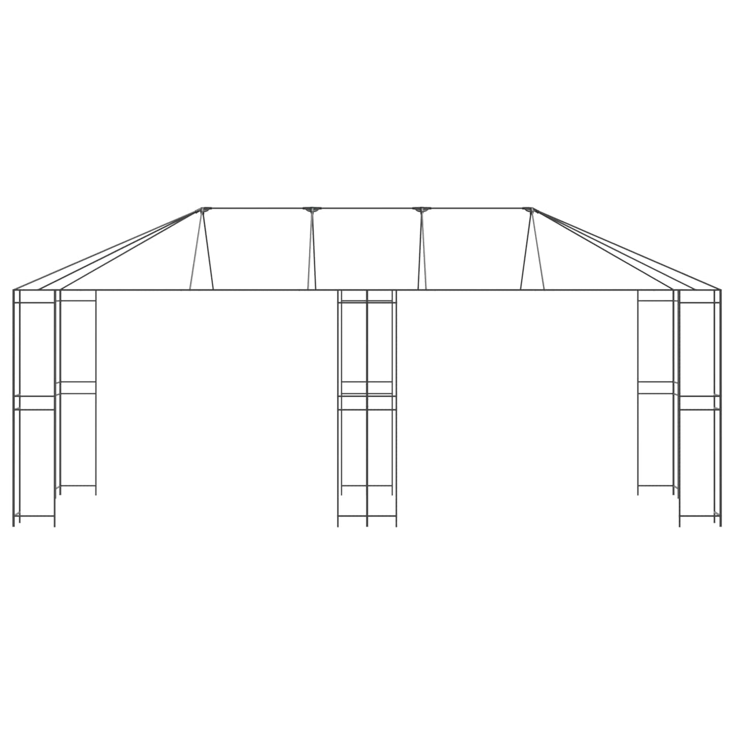 Gazebo Ramme 6 x 3 m Svart Stål
