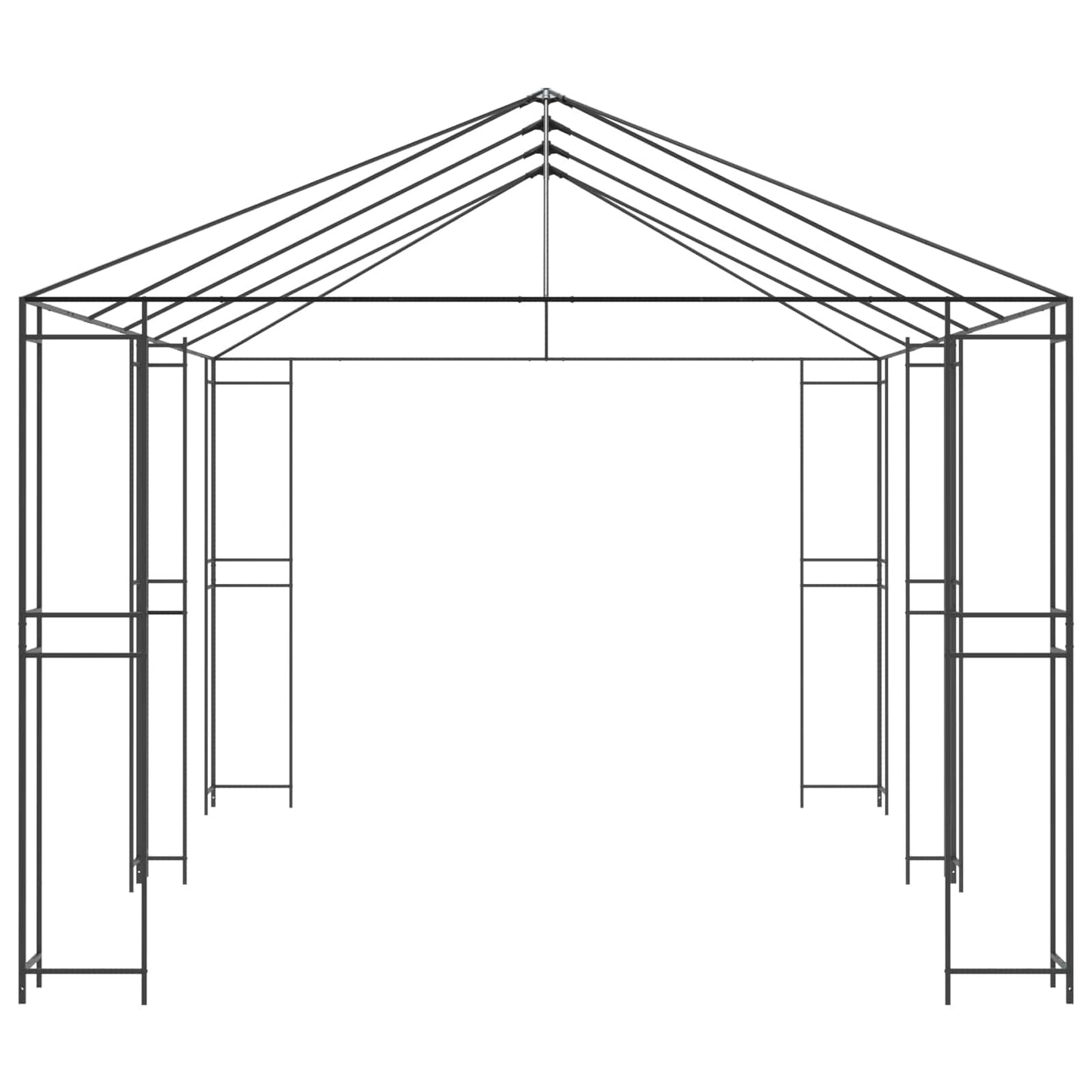 Gazebo Ramme 6 x 3 m Svart Stål