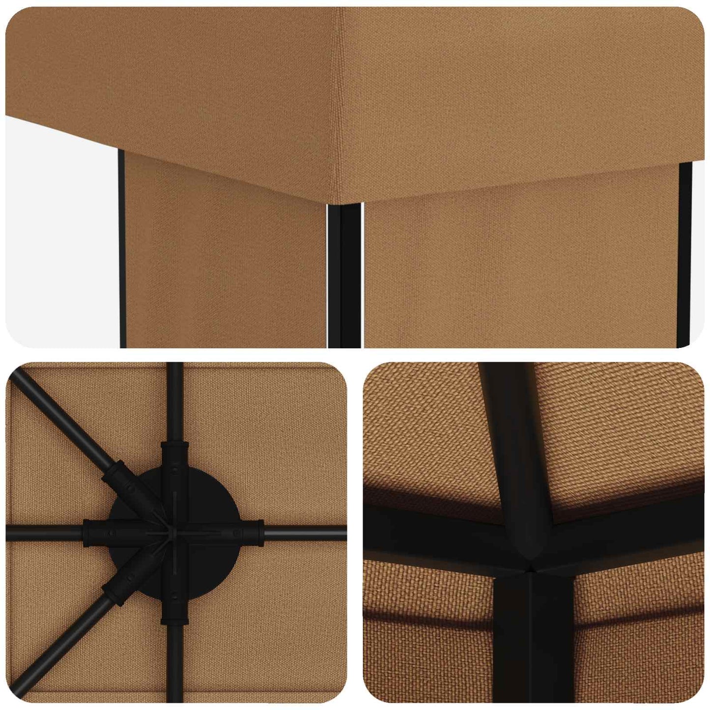 Hage Gazebo 6 x 3 m Beige Polyester og stål 190