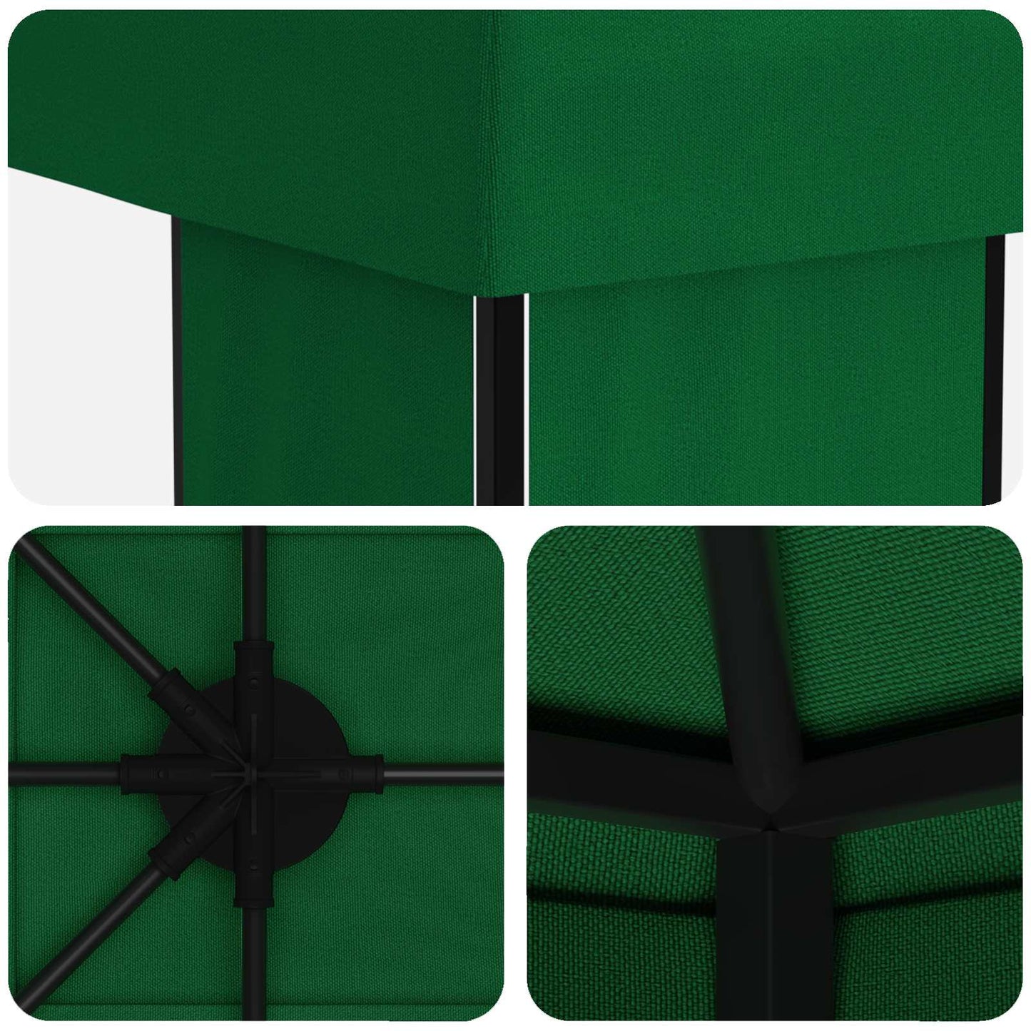 Hage Gazebo 6 x 3 m Grønn Polyester og stål 190