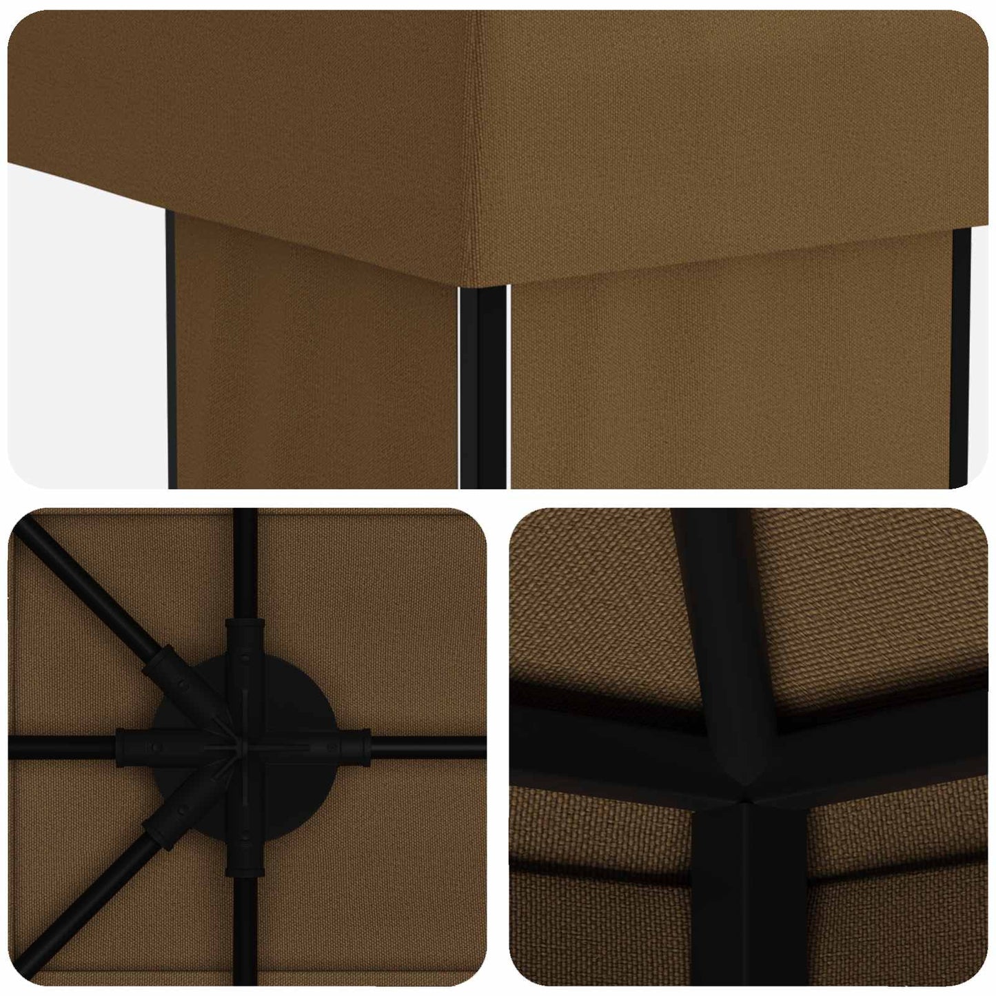Hage Gazebo 6 x 3 m Gråbrun Polyester og stål 190