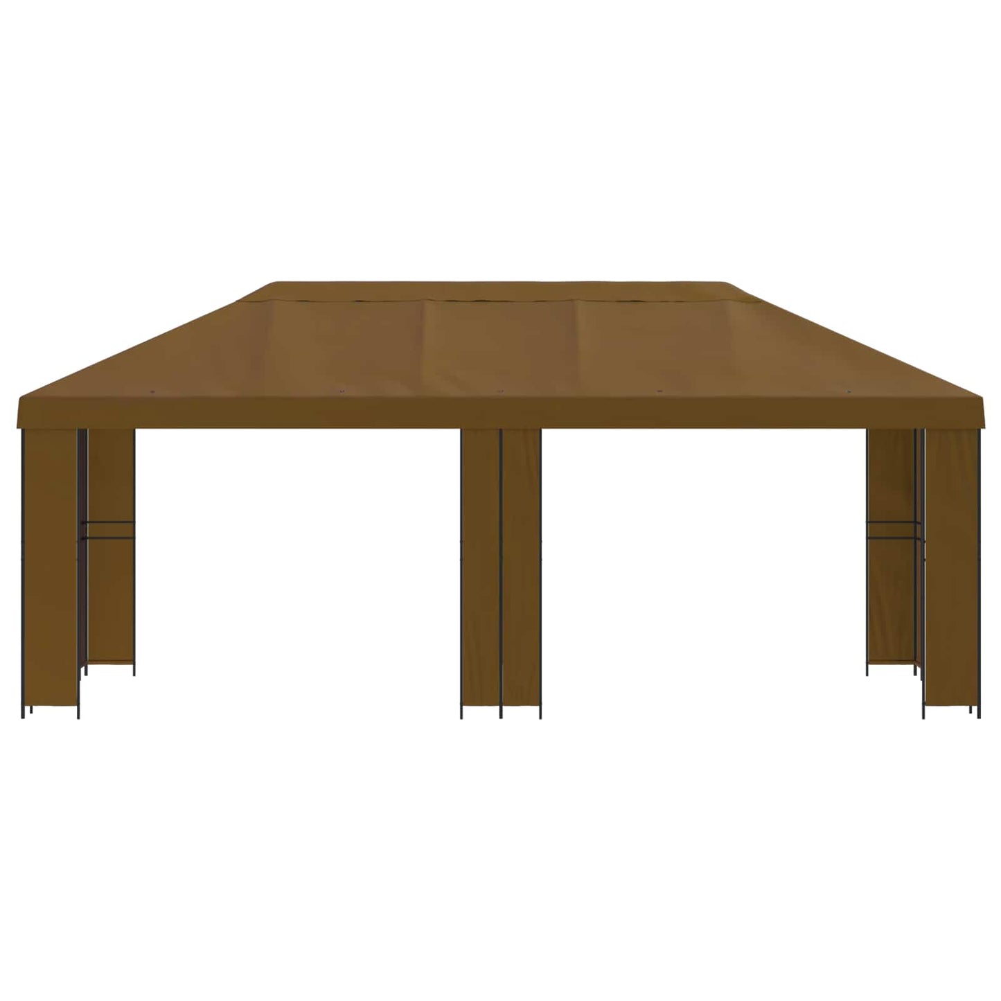 Hage Gazebo 6 x 3 m Gråbrun Polyester og stål 190