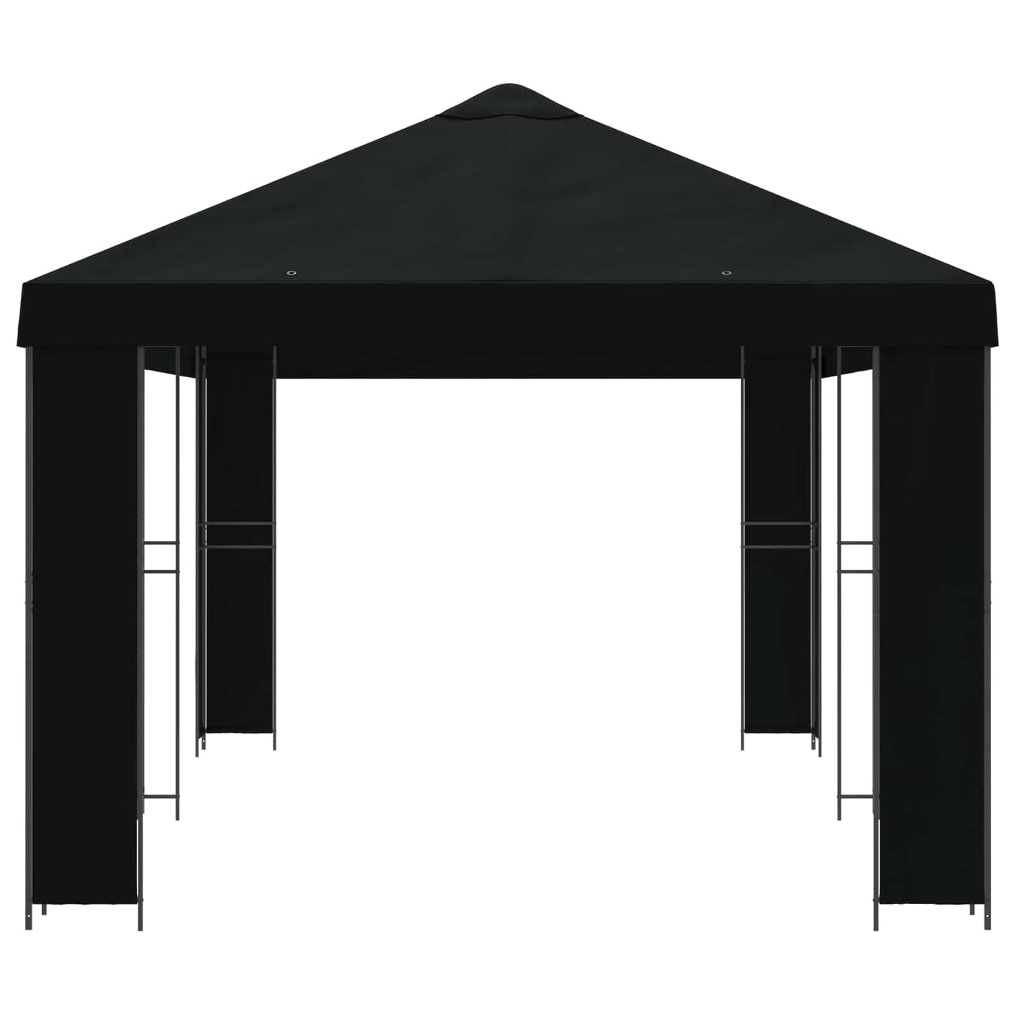 Hage Gazebo 6 x 3 m Svart Polyester og stål 190