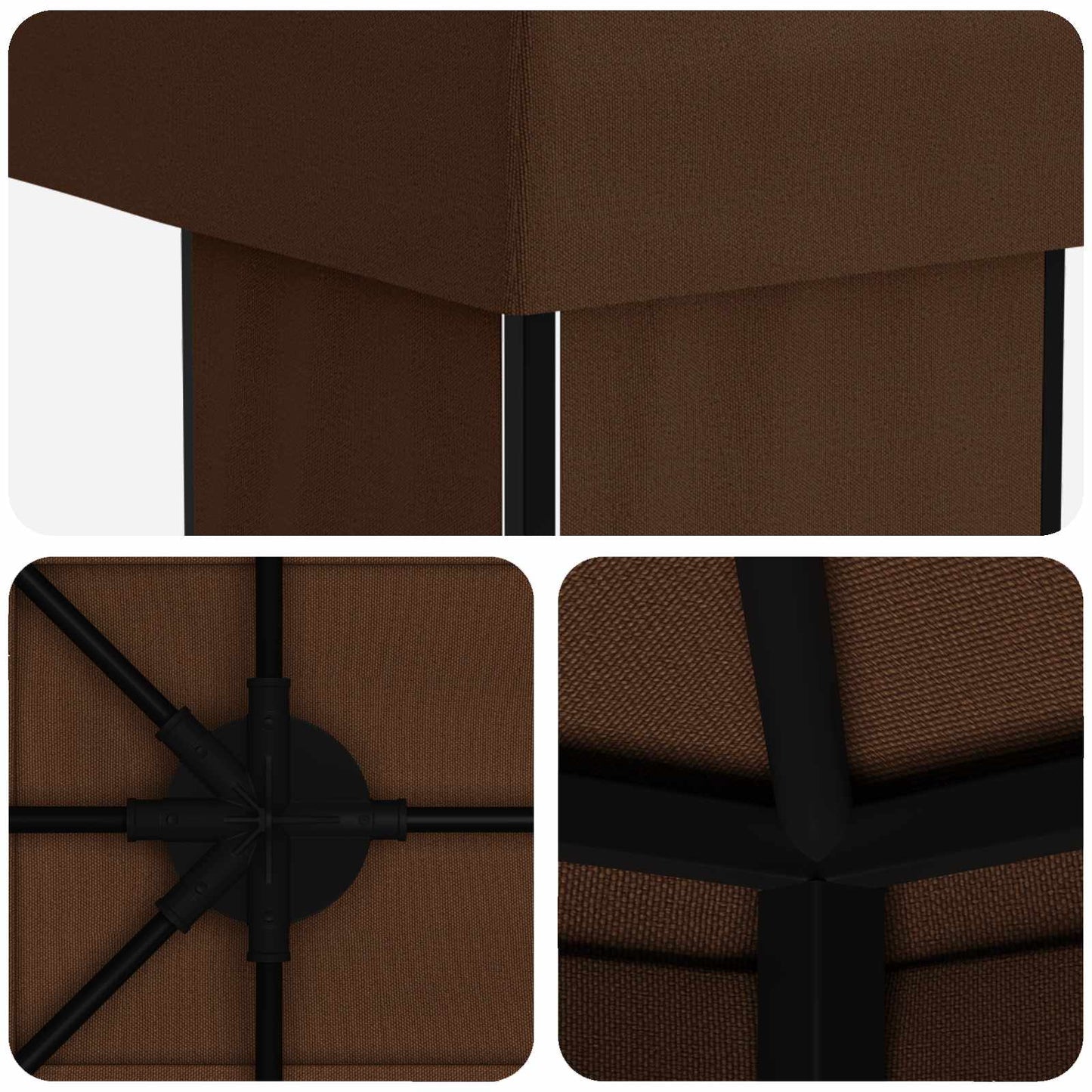 Hage Gazebo 6 x 3 m Brun Polyester og stål 190